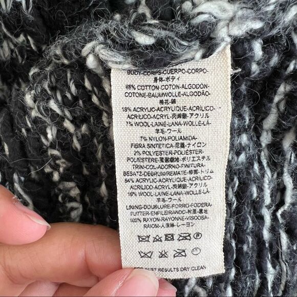 Free People Last Dance Duster cardigan black white S - Picture 12 of 12